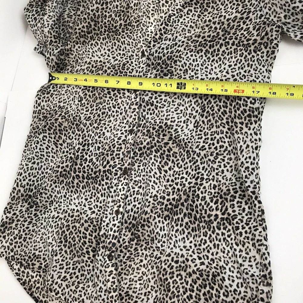 Zara Basic Cheetah Button Front Blouse - image 6